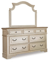 Realyn Two-tone Queen Upholstered Panel Bedroom Set with Dresser and Mirror (Online Special Price) - Ornate Home