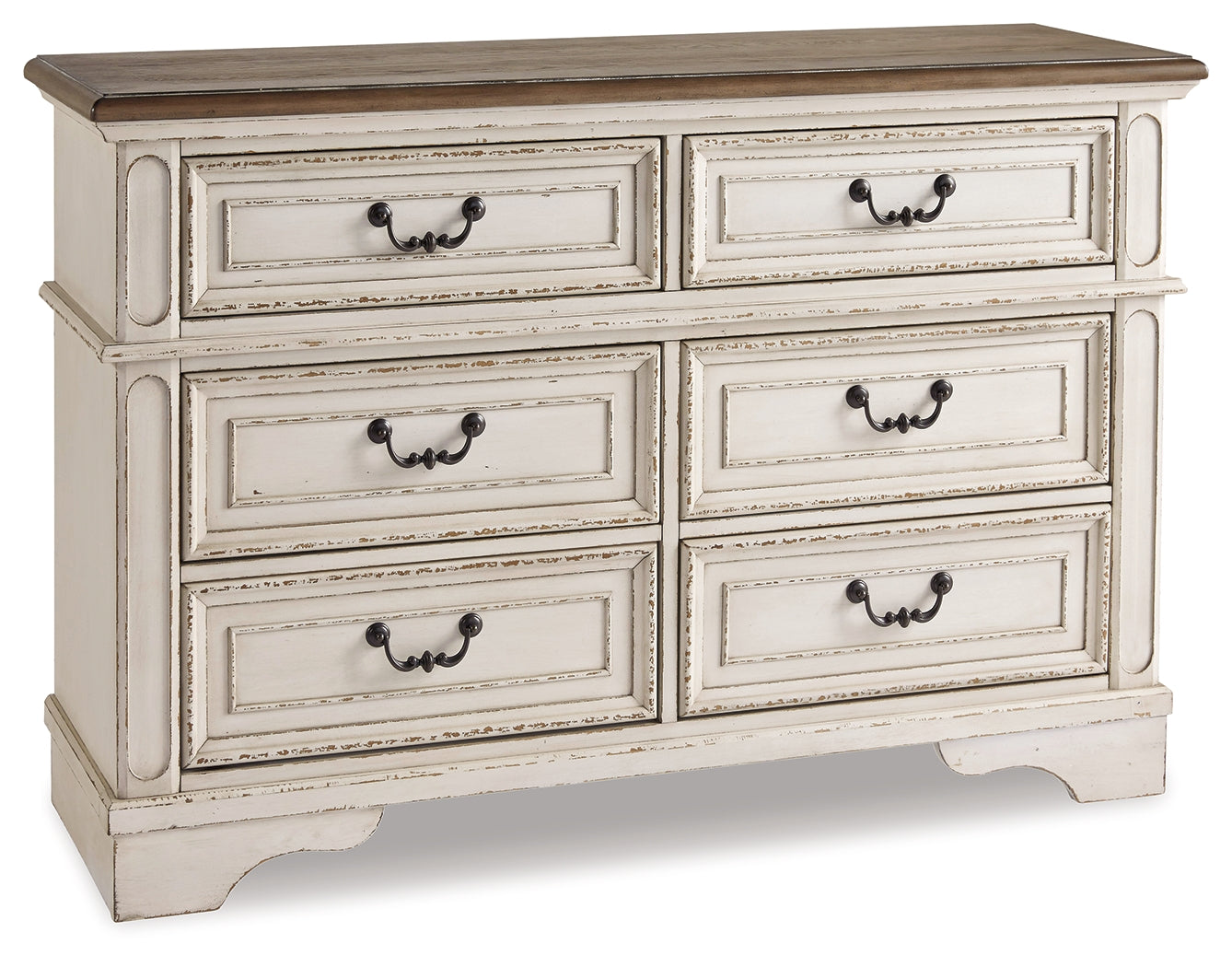 Realyn Two-tone Queen Upholstered Panel Bedroom Set with Storage, Dresser and Nightstand (Online Special Price) - Ornate Home