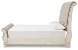 Realyn Two-tone Queen Upholstered Sleigh Bedroom Set with Chest (Online Special Price) - Ornate Home
