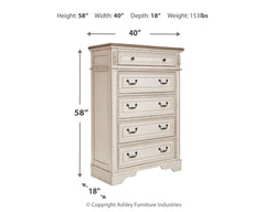 Realyn Two-tone Queen Upholstered Sleigh Bedroom Set with Chest - Ornate Home
