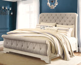 Realyn Two-tone Queen Upholstered Sleigh Bedroom Set with Chest - Ornate Home