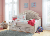 Realyn Two-tone Twin Day Bed with Storage, Dresser, Mirror and Nightstand (Online Special Price) - Ornate Home