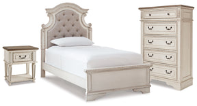 Realyn Two-tone Twin Panel Bed, Chest and Nightstand - Ornate Home