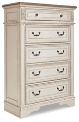 Realyn Two-tone Twin Panel Bedroom Set with Dresser, Mirror, Chest and Nightstand - Ornate Home