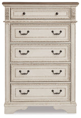 Realyn Two-tone Twin Panel Bedroom Set with Dresser, Mirror, Chest and Nightstand - Ornate Home