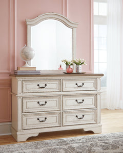 Realyn Two-tone Twin Panel Bedroom Set with Dresser, Mirror, Chest and Nightstand - Ornate Home