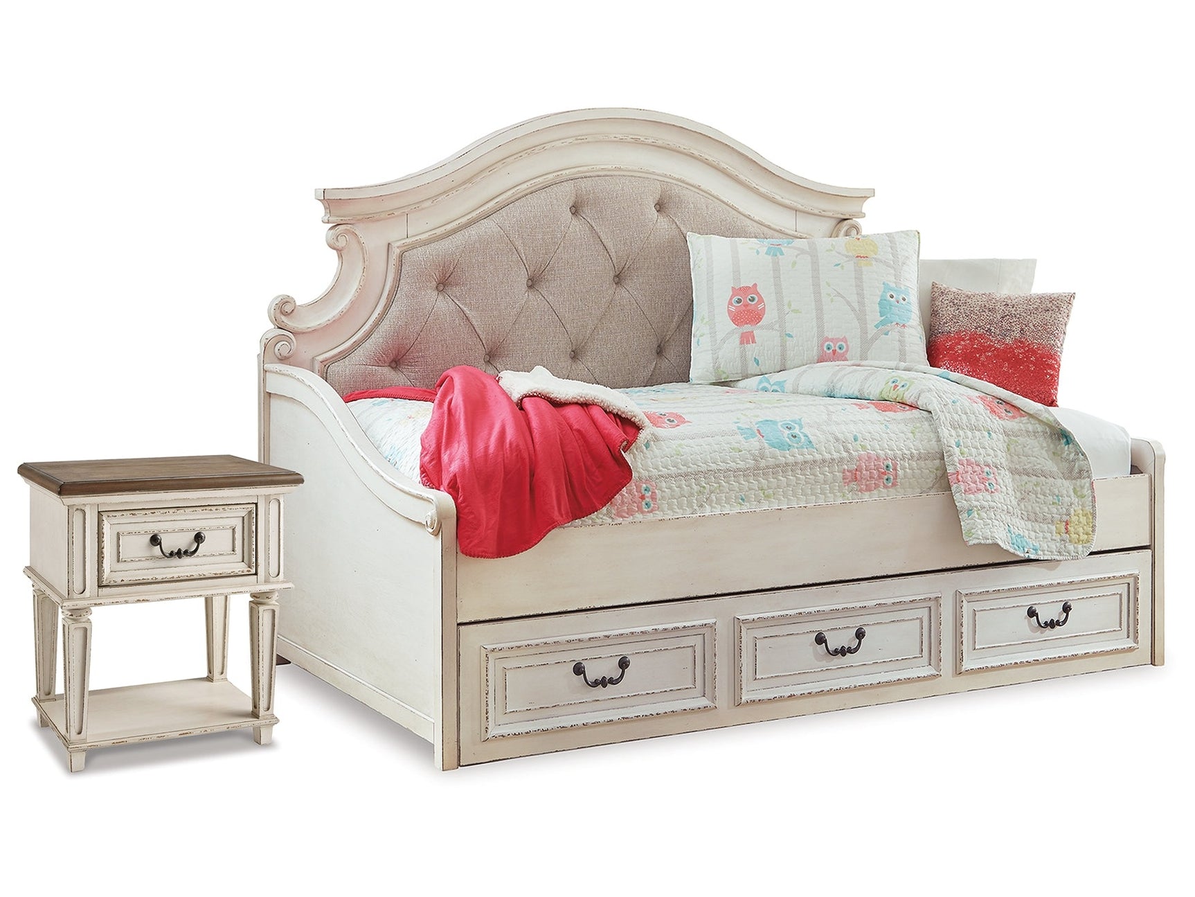 Realyn Two-tone Twin Storage Day Bedroom Set with Nightstand - Ornate Home