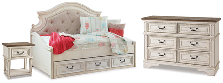 Realyn Two-tone Twin Storage Daybed, Dresser and Nightstand - Ornate Home