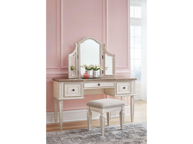 Realyn Vanity & Mirror w/ Stool (Online Special Price) - Ornate Home