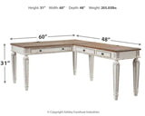 Realyn White & Brown 2pc Home Office L-Shaped Desk (Online Special Price) - Ornate Home