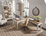 Realyn White & Brown 2pc Home Office L-Shaped Desk (Online Special Price) - Ornate Home