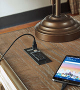 Realyn White/Brown 2pc Home Office L-Shaped Lift Top Desk (Online Special Price) - Ornate Home