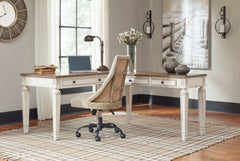 Realyn White/Brown 2pc Home Office L-Shaped Lift Top Desk - Ornate Home