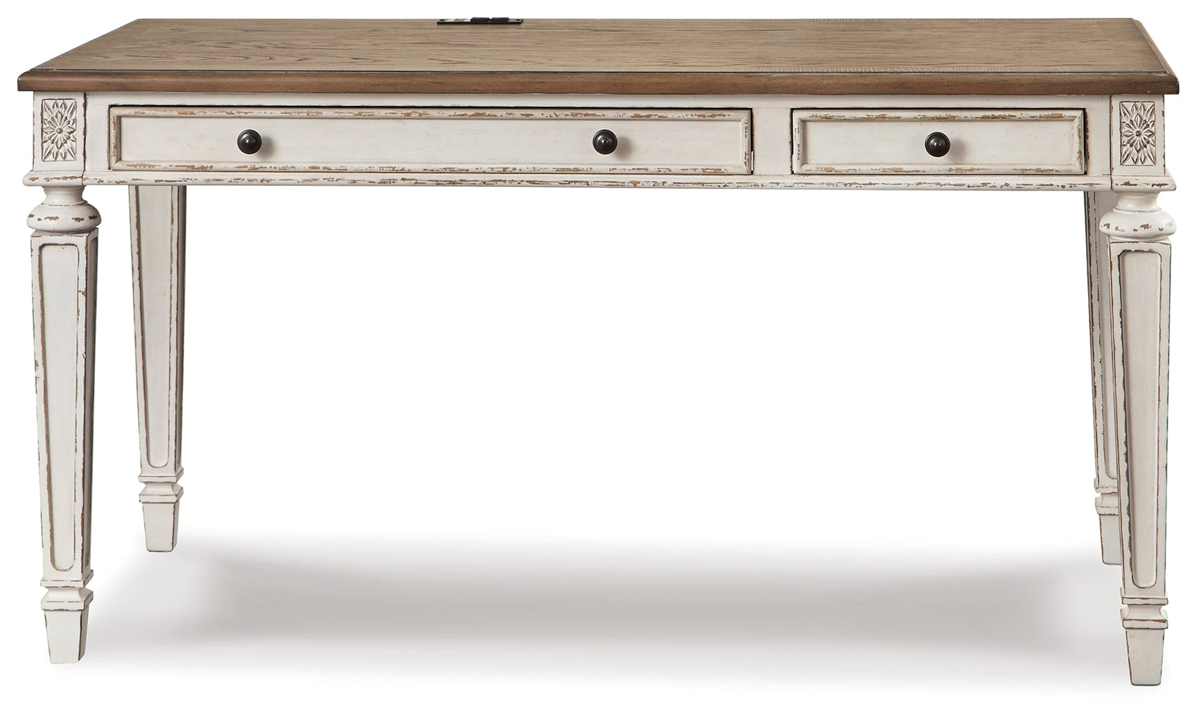 Realyn White/Brown 60" Home Office Desk (Online Special Price) - Ornate Home