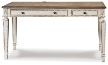 Realyn White/Brown 60" Home Office Desk - Ornate Home