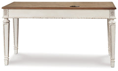 Realyn White/Brown 60" Home Office Desk - Ornate Home