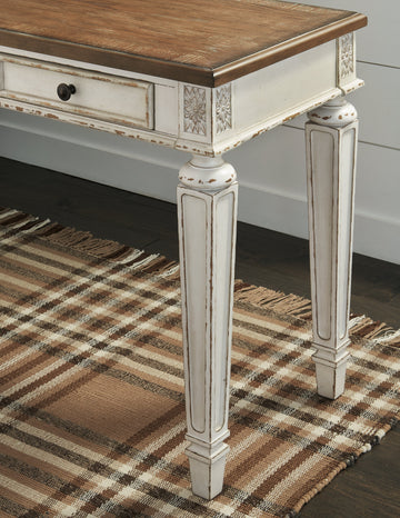 Realyn White/Brown 60" Home Office Desk - Ornate Home