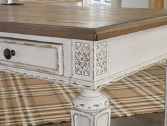 Realyn White/Brown 60" Home Office Desk - Ornate Home