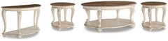 Realyn White/Brown Coffee Table, 2 End Tables and Console Table - Ornate Home