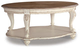 Realyn White/Brown Coffee Table, 2 End Tables and Console Table - Ornate Home