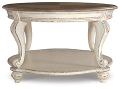 Realyn White/Brown Coffee Table, 2 End Tables and Console Table - Ornate Home