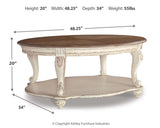 Realyn White/Brown Coffee Table, 2 End Tables and Console Table - Ornate Home