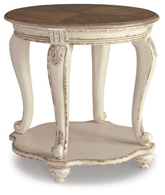 Realyn White/Brown Coffee Table, 2 End Tables and Console Table - Ornate Home
