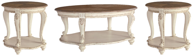 Realyn White/Brown Coffee Table and 2 End Tables (Online Special Price) - Ornate Home