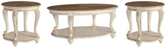 Realyn White/Brown Coffee Table and 2 End Tables - Ornate Home