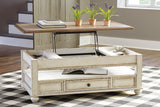 Realyn White/Brown Coffee Table with Lift Top (Online Special Price) - Ornate Home