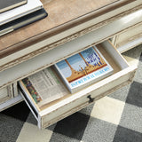 Realyn White/Brown Coffee Table with Lift Top - Ornate Home