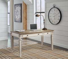 Realyn White/Brown Desk and Bookcase - Ornate Home