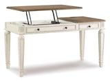 Realyn White/Brown Home Office Lift Top Desk (Online Special Price) - Ornate Home