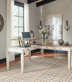 Realyn White/Brown Home Office Lift Top Desk - Ornate Home
