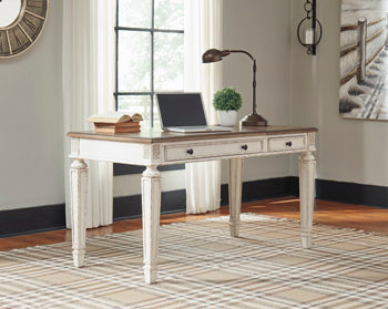 Realyn White/Brown Home Office Lift Top Desk - Ornate Home