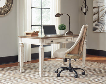 Realyn White/Brown Home Office Lift Top Desk - Ornate Home
