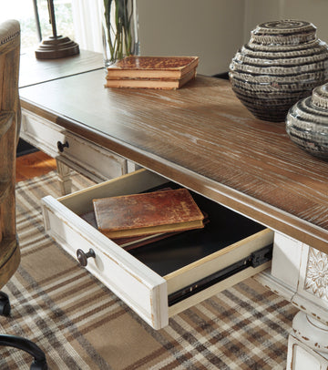 Realyn White/Brown Home Office Lift Top Desk - Ornate Home