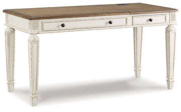 Realyn White/Brown Home Office Lift Top Desk - Ornate Home