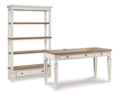 Realyn White/Brown Home Office Set / 2pc - Ornate Home