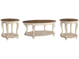 Realyn White/Brown Occasional Table Set / 3pc (Online Special Price) - Ornate Home