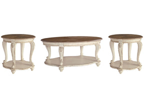 Realyn White/Brown Occasional Table Set / 3pc (Online Special Price) - Ornate Home