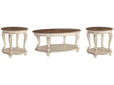 Realyn White/Brown Occasional Table Set / 3pc - Ornate Home
