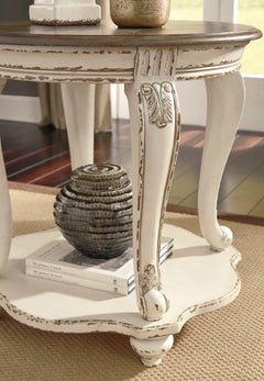 Realyn White/Brown Occasional Table Set / 3pc - Ornate Home