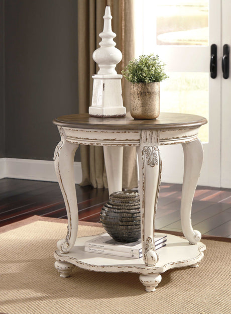 Realyn White/Brown Occasional Table Set / 3pc - Ornate Home