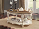 Realyn White/Brown Oval Coffee Table (Online Special Price) - Ornate Home