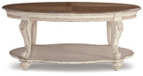 Realyn White/Brown Oval Coffee Table (Online Special Price) - Ornate Home