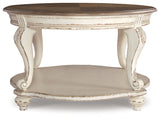 Realyn White/Brown Oval Coffee Table (Online Special Price) - Ornate Home