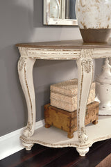 Realyn White/Brown Sofa Table (Online Special Price) - Ornate Home