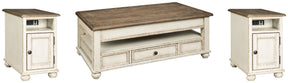 Realyn White Coffee Table and 2 Chairside End Tables (Online Special Price) - Ornate Home