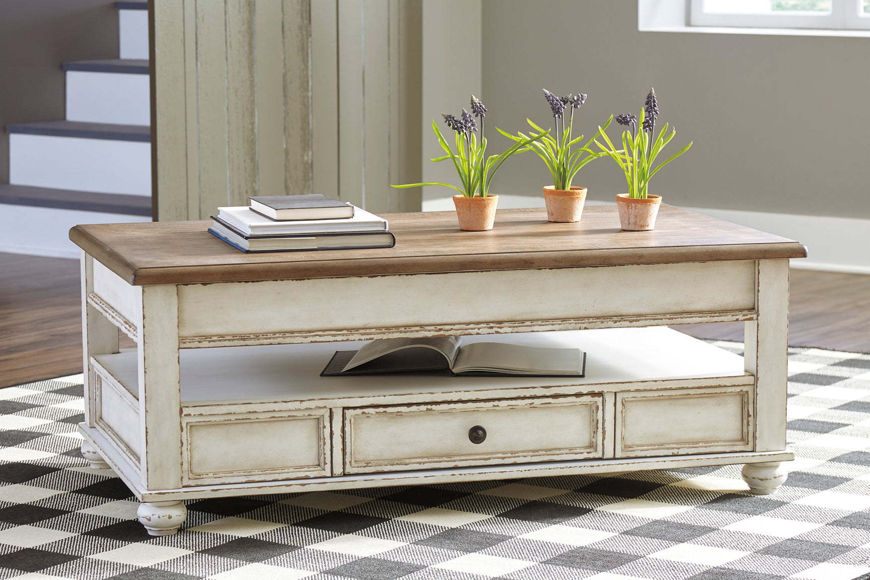 Realyn White Coffee Table and 2 Chairside End Tables (Online Special Price) - Ornate Home